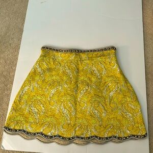 Metallic Gucci floral brocade gold silver jacquard mini lined made in Italy